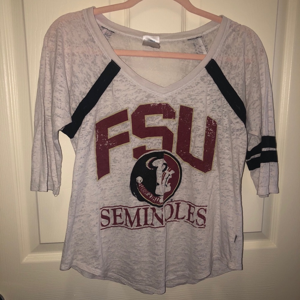 FSU Sheer 3 quarter Sleeve Top